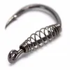 New High Carbon Steel Spring Hook Barbed Swivel Carp Jig Fly Fishing Hooks with Hole for FishingAccessories