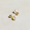 T GG SETS Pearl Earrings Rings sets Crystal Ear Studs OpenDend Rings