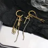 Proste Metalowe Tassels Łańcuch Pin Krzyż Wisiorek Kolczyki Dla Kobiet Moda Kryształ Geometryczne Unikalne Kolczyki Biżuteria