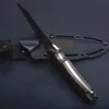 Couteau de chasse tactique d'extérieur à lame fixe, AUS-8 lames, manche en chanvre, couteaux droits de survie