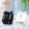 2 in 1 Type c USB C PD QC3.0 Fast Quick Charger 18W 20W Power Adapter Wall Charger For Iphone 11 12 Samsung Tablet PC Android phone