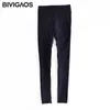BIVIGAOS Spring Summer Fashion Womens Black Casual Elastic High Waist Leggings Trousers Pocket Pencil Pants Skinny Slim Female 201014