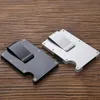 2022 new Metal Mini Money Clip Brand Fashion Black White Credit Card ID Holder With RFID Anti-chief Wallet Men