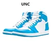 Jumpman 1 Zapatillas de baloncesto OG High 1S UNC Patent Hyper Royal Mocha Homenaje a University Blue Sport Designer Trainers 36-48