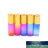 Bouteille à roulettes en verre pour huiles essentielles de 5ml, 3 pièces, dégradé coloré, vide, rouleau sur boule, échantillon de parfum, bouteille en verre