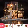 DIY Big Doll House Wood Doll Houses Kitchen Miniature Villa Dollhouse Kast Furniture Kit Travaux MANALSHET ADILECE OYUNCAK EV Y20045002762