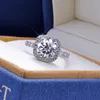 100% Lab Engagement Ring 1-3 Carat Round Brilliant Diamond Square Halo Dream Wedding Band With Box 220216