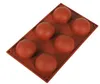 Stampi rotondi in silicone a 6 cavità: teglia antiaderente per cioccolato, ghiaccio, gelatina e cupcake.
