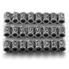 24pcs Stainless Steel Viking Rune Beads for Hair Beards Large Hole 6mm 8mm Elder Futhark Jewelry Bracelet Making DIY Supplies Q1106