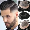 PU & Lace Men Toupee Durable 130%Density Man Wig Natural Hair Mono Base Indian Real Human Hairs Wig Replacement System Cheaps Unit