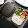 Boîte à lunch en acier inoxydable portable Pique-inoxydaignier Conteneur d'aliments d'alimentation avec compartiments BOX Bento thermique micro-ondes RRA11172