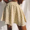 Sommar Osynlig dragkedja Utskrift Sexig Mini Skirt Kvinnor Kläder Boho High Waist Casual Fashion Streetwear Ladies Beach Party Skirts G220309