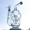 11-calowy szklany szklany Bong Inline Perc Olej Dab Rigs Recykler Perkolator Palenie Bong Fajki 14mm Złącze żeńskie z miską DGC1236