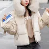 큰 천연 너클 푸드 후드 겨울 다운 코트 여성 흰 오리 다운 재킷 두꺼운 따뜻한 파카 여성 겉옷