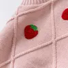 Dave Bella Autumn Kids Girls Girles Cute Fruit Strawberry Coat Children Mode ärmlös Vest LJ201125