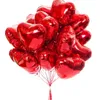 50pcs 18 pouces Rose Or Rouge Rose Amour Feuille Coeur Ballons À L'hélium De Mariage Fête D'anniversaire Saint Valentin Globos Fournitures 220225
