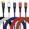 Typ C Cable Prime Kostnad för Samsung Galaxy S9 Plus Not 8 S8-C-Cable Data Sync Woven Design Fast Charge USB C Kabel USB-C 300PCS