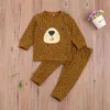 Baby Cartoon Bear Clothes Set Cute Animal Print Long Sleeve Sweatshirt+Long Pants Fall OutfitsS Set LJ201202