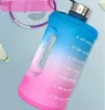 Water Bottle for Sports Motivational Time Marker Outdoor Leakproof BPA Free 73oz Reusable Bottles with Handle 3 Colors Gifts