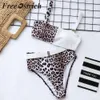 Vestiti di struzzo gratis Lingerie Donna Leopardo Biquini Set Reggiseno push-up imbottito Mutandine a vita alta Costumi da bagno Intimo Donna Y200708