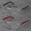 Whole New Wood Frames Wooden Eyewear Rimless Micro-paved Diamond set Glasses male and female 18K gold frame Glasses Unisex Pla2956