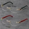 Hela nya träramar Träglasögon Rimless Micro-PAVED Diamond Set Glasögon MANA OCH KVINNA 18K GULLAMBASSER UNISEX PLA2956