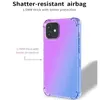 Dégradé Double Couleur Transparent TPU + PC Cas Antichoc Téléphone Cas pour iPhone 13 12 11 Pro Max XR XS 8 Plus