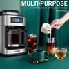 FreeShipping 2 In1 Drip Coffee Maker Compatible Ground And Coffee Beans Coffee Maker Machine With Digital Display Keep Warm