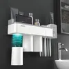 Bathroom Accessories Set Toothbrush Holder Wall Mount Stand Toothpaste Squeezer Dispenser Automatic Storage Rack Organizer LJ201204