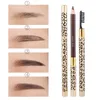 Fabrik Direct Kostenloser Versand Neue Make-up-Augen Flamingos Leopard New Professional Make-up Augenbraue Bleistiftbürste! Schwarz / Braun / Grau