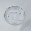 12Oz 16Oz 25oz Sublimation Gläser Tumbler Klare Mattiertes Bier Cola Glas Kann dünne Tasse mit Bambusdeckel wiederverwendbar Kunststoff stroh transparent frosted soda mason glas