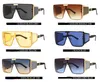 2021 new one-piece flat top retro oversized frame sunglasses female INS wide-leg sunglasses male 2A53277K