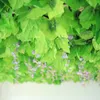 Farmadas verdes artificiais 230cm Ornamento de videiras de uva de plástico para decoração de parede ao ar livre interior suprimentos de jardim 48 pcs
