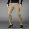 Осенние повседневные брюки мужские деловые растягивающие хлопок прямые брюки мужские формальные платья брюки черные хаки плюс размер 42 44 46 201 201109