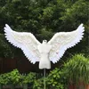 Grands accessoires de décoration créatifs pour fête d'anniversaire et de mariage, ailes d'ange blanches, plumes naturelles, artisanat pour la photographie