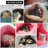 Colore Cute Soft Warm Cat Cave Bed Fleece House Sacco a pelo Tappetino per cani Cuscino Nido Prodotti per animali domestici per cucciolo Y200330