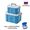 Plastic First Aid Kit Large Box Storage Bins Multi layer Medicine Container Home organizer for LJ200812