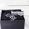 Europe America Fashion Style Men Lady Women Titanium Steel Engraved Letter Double Row Ceramic Setting Diamond Lovers Wide Rings US5-US11