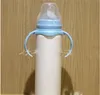 Garrafas de bebê de aço inoxidável sublimação em branco palha de mamilo com tampa de isolamento térmico portátil alimentação portátil tumblers 19 5ds g2