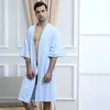 Gli uomini 100% cotone succhiano il sudore asciugamano accappatoio mens plus size sexy waffle kimono accappatoio el maschio donne vestaglia spa accappatoi 201109