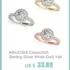 AINOUSHI Mode 925 Sterling Silver Wedding Engagement 4ct Ovale Halo Anneau Fille Anniversaire Anniversaire Anneau Bijoux Pero Lama Y200106