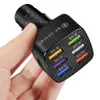 15A Car Charger 6 USB Ports 12V/24V QC3.0 Charger Adapter 5V/3A Fast Charging For Mobile Phone