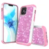 Paillettes scintillantes ultra fines tpu pc combo coque arrière hybride pour iphone 12 11 pro max