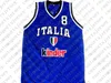 Hurtownie Danilo Gallinari # 8 Italia Team Włochy Koszykówka Jersey Blue Słuszczony Niestandardowy Nazwa Numer Mężczyźni Kobiety Młodzież Koszulki Koszykówka