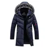 Winter Jacket Men Fashion Fur Hooded Male Parka Mens Solid Tjock s Bomull Coats Man Fleece Parkas Windbreaker 220105