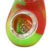 Note musicale pipe pipe électrique dab rig silicone main pipe huile cuillère tuyaux 75 * 40mm avec bol en verre portable incassable