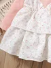 Baby Ditsy Floral Print Two Layer Hem 2 In 1 Dress SHE