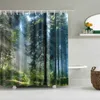 1Pcs Landscape Waterproof Shower Curtain Autumn Forest Printed Screen Bathroom Decoration Cortina De Bano Bath Curtain Gift 201109