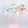 5pcs / 10pcs 5inch mini confetti latex ballonger med halm för födelsedag bröllopsfest tårta topper dekorationer bady shower supplies1