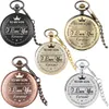 Hot Gold Vintage Pocket Watch To My Son Quartz Pocket Watches Fob Chains I LOVE YOU Necklace Pendant Steampunk Children Kids Watches Gifts